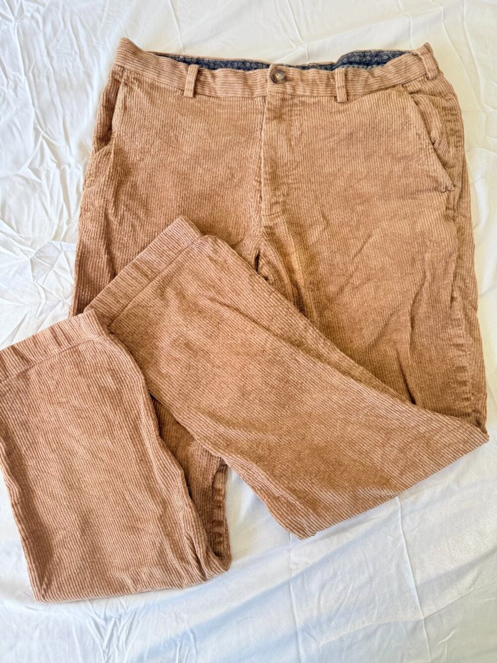 Brooks Brothers Clark Corduroy Pants Preppy Quiet Luxury W35 L32 Tan 3903